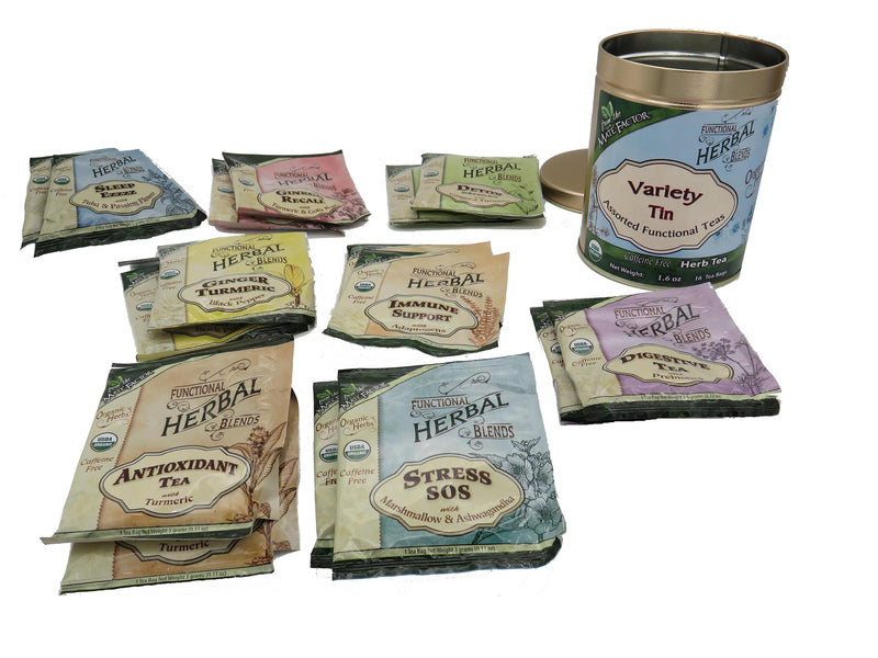 Functional Herbal Blends Tea Bag Variety Tin