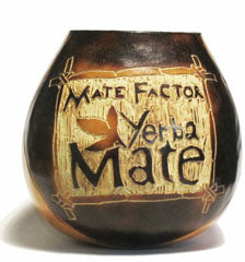 Hand Carved Gourd - Mate Factor Logo