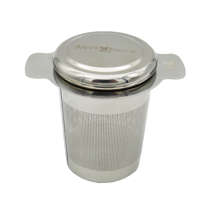 Stainless Tea infuser with Mate Factor logo