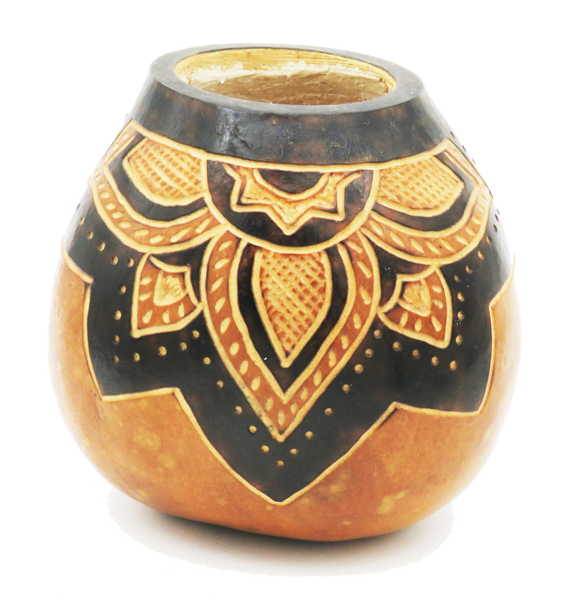 Hand Burned Gourd - Flourishing Flower