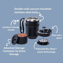 BruTek Stainless Travel Press - 16 oz - Double Shot