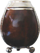 Hand Crafted Gourd - Alpaca Silver Trimmed