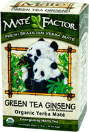 Green Tea Ginseng Mate 20 Tea Bags Organic