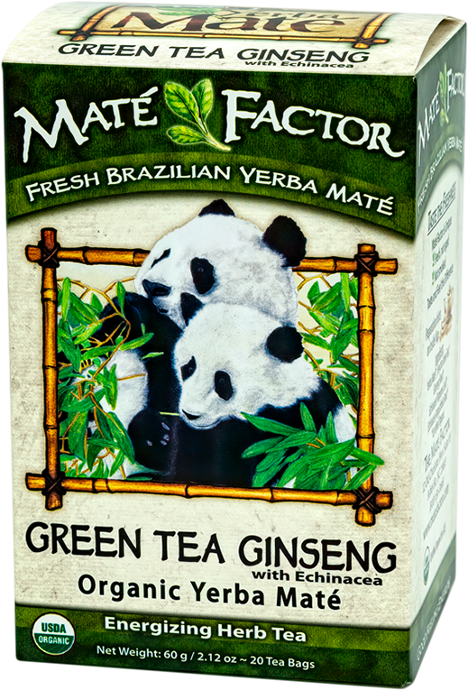 Green Tea Ginseng Mate 20 Tea Bags Organic